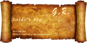 Galát Ria névjegykártya